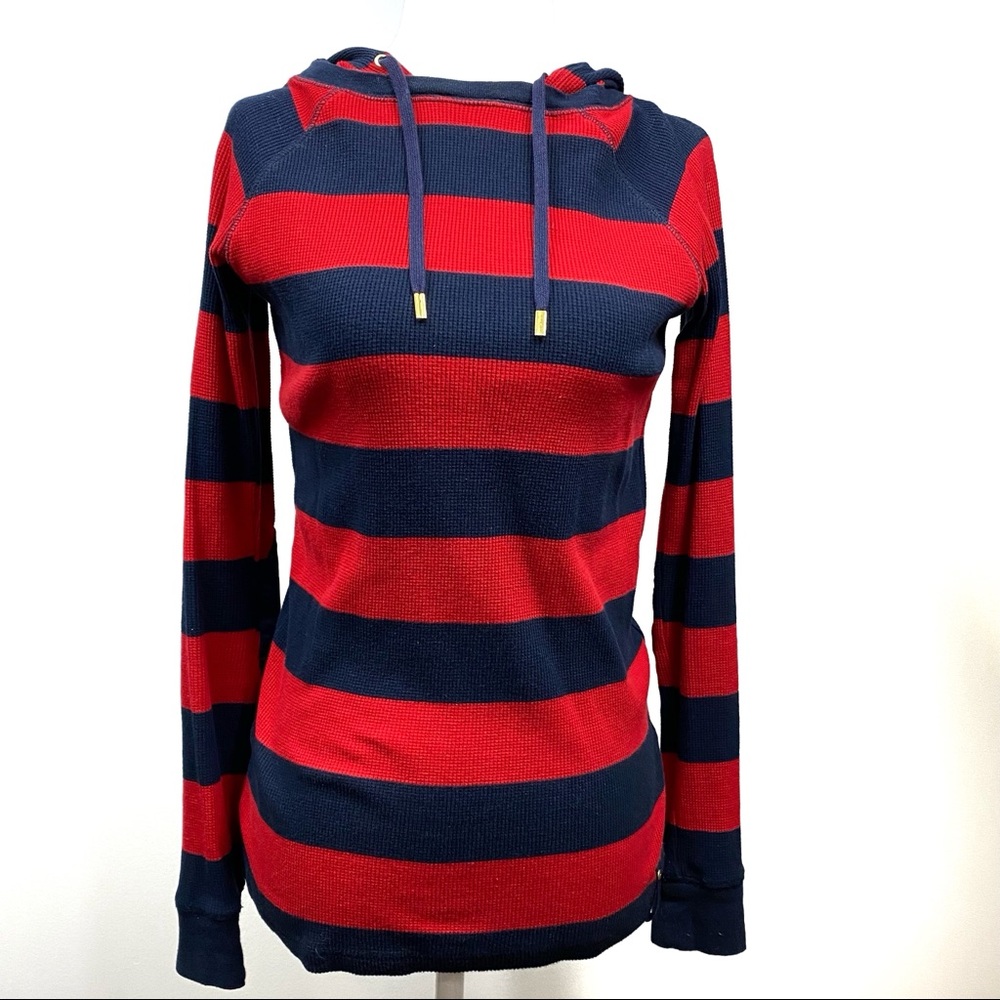 Ralph Lauren, Red & Blue Long Sleeve Hoodie Thermal, XS.